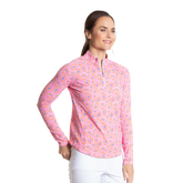 Alternate View 1 of Paisley Print Sun Protection Quarter Zip Pull Over